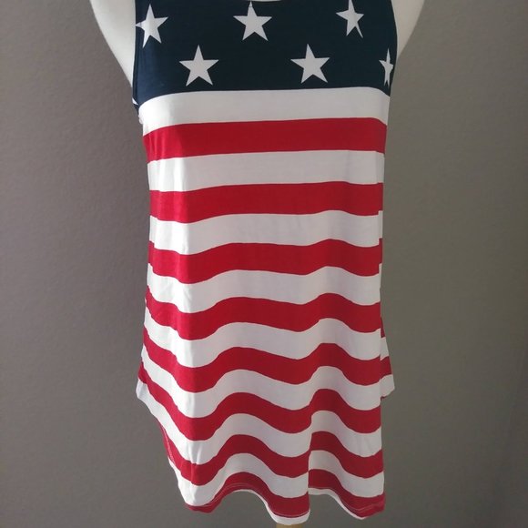 NWT Old Navy Luxe Americana Tank Top American Flag July 4th Freedom Small - Picture 6 of 14